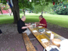 Khenpo and Gene seated, waiting for the others. Photo: John Canti