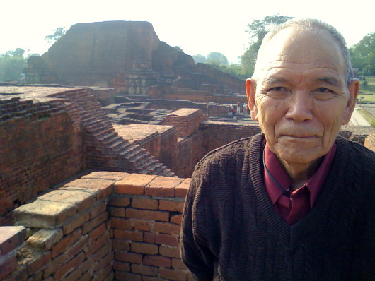 Geshe Jamspal at Sri Nalanda, in India.